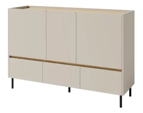 Komoda se zásuvkami Lucky, 150 cm, pískově béžová/olejovaný dub