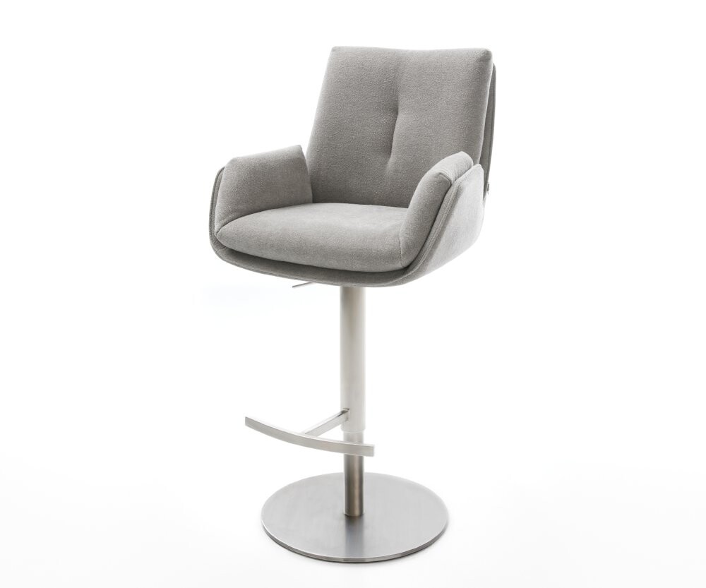 Barová židle Clea-Flex látka Měkký šedá otočná podnož výškově
