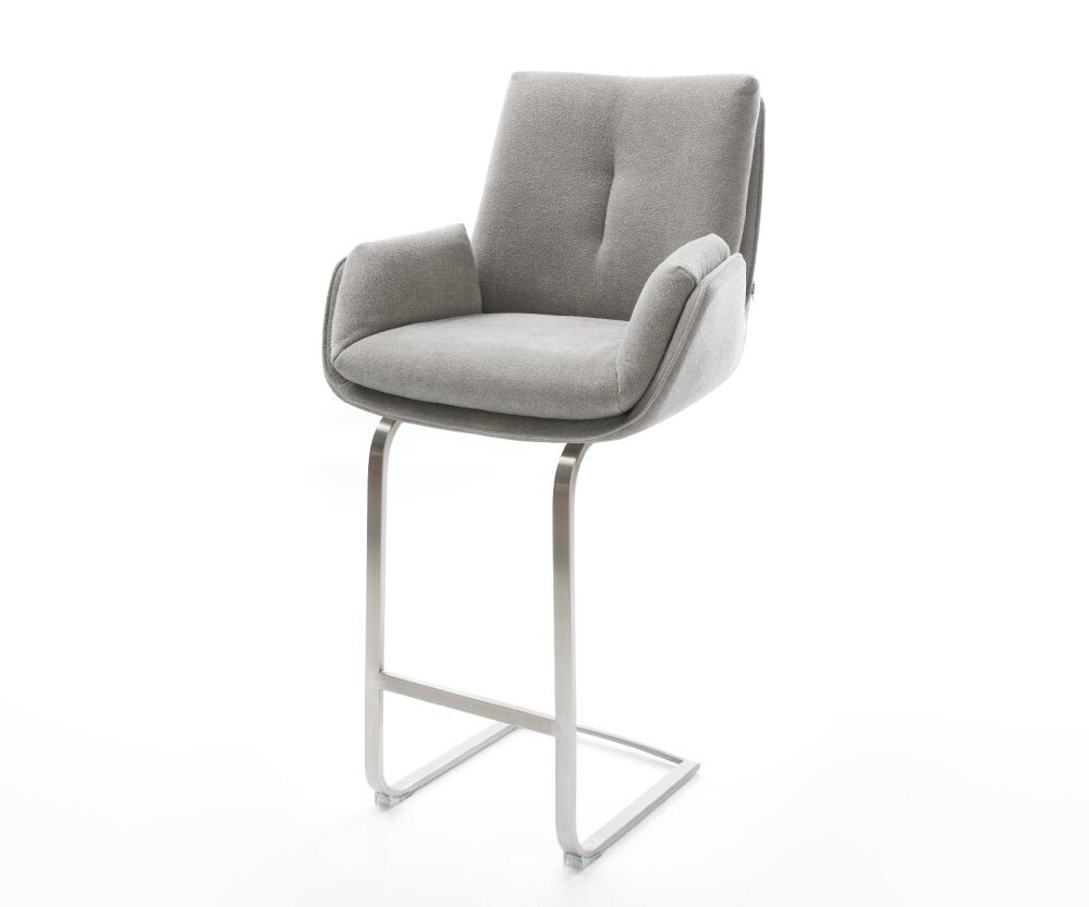 Barová židle Clea-Flex strukturovaná látka Měkký šedá jídelní židle