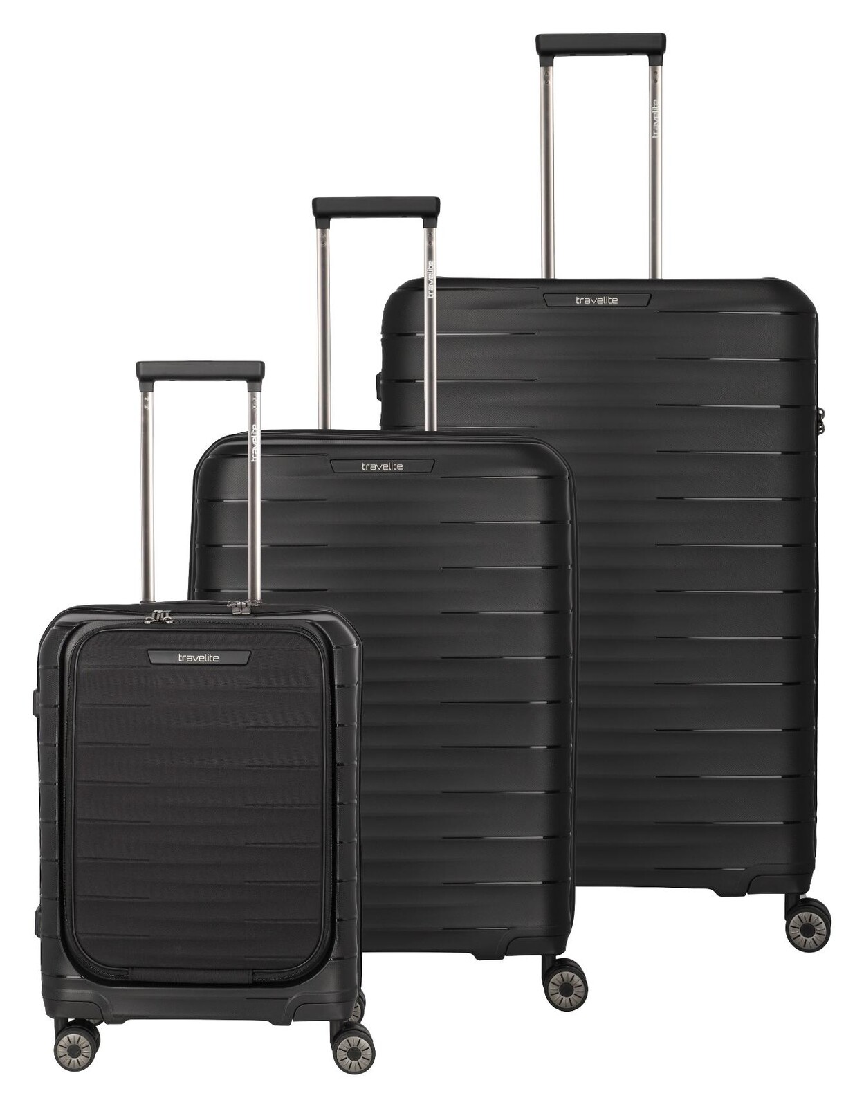 Sada cestovních kufrů Travelite Mooby S,M,L Front pocket Black