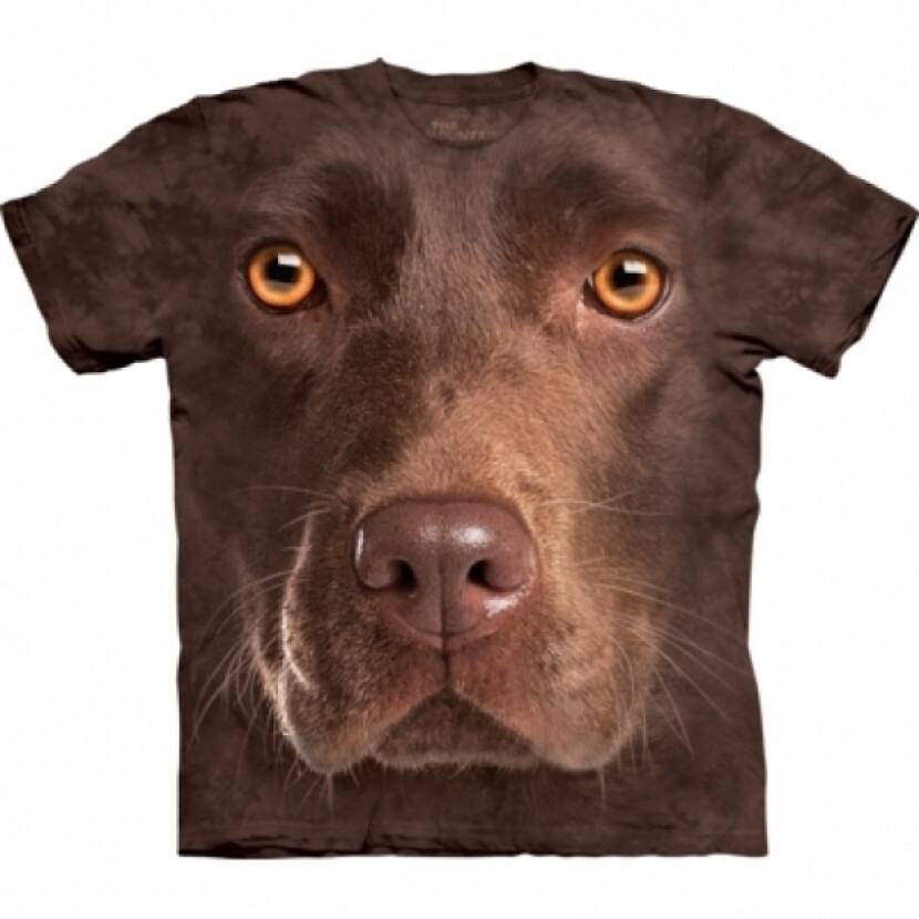 Tričko unisex The Mountain Chocolate Lab Face - hnědé,