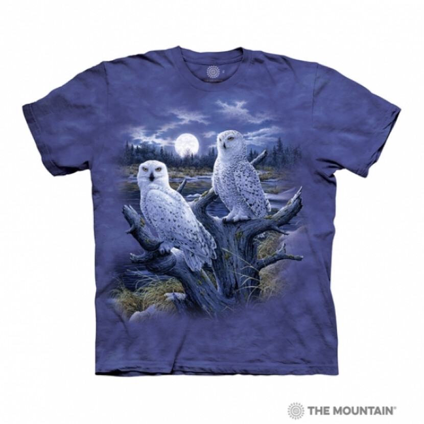 Tričko unisex The Mountain Snowy Owls - fialové,