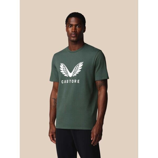 CASTORE SS GRAPHIC T-SHIRT Pánské tričko, tmavě zelená, velikost