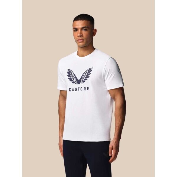 CASTORE SS GRAPHIC T-SHIRT Pánské tričko, bílá, velikost XXL