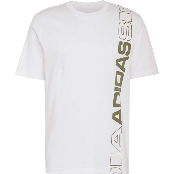 adidas VERTICAL LINEAR LOGO GRAPHIC T-SHIRT Pánské triko, bílá, velikost XXL