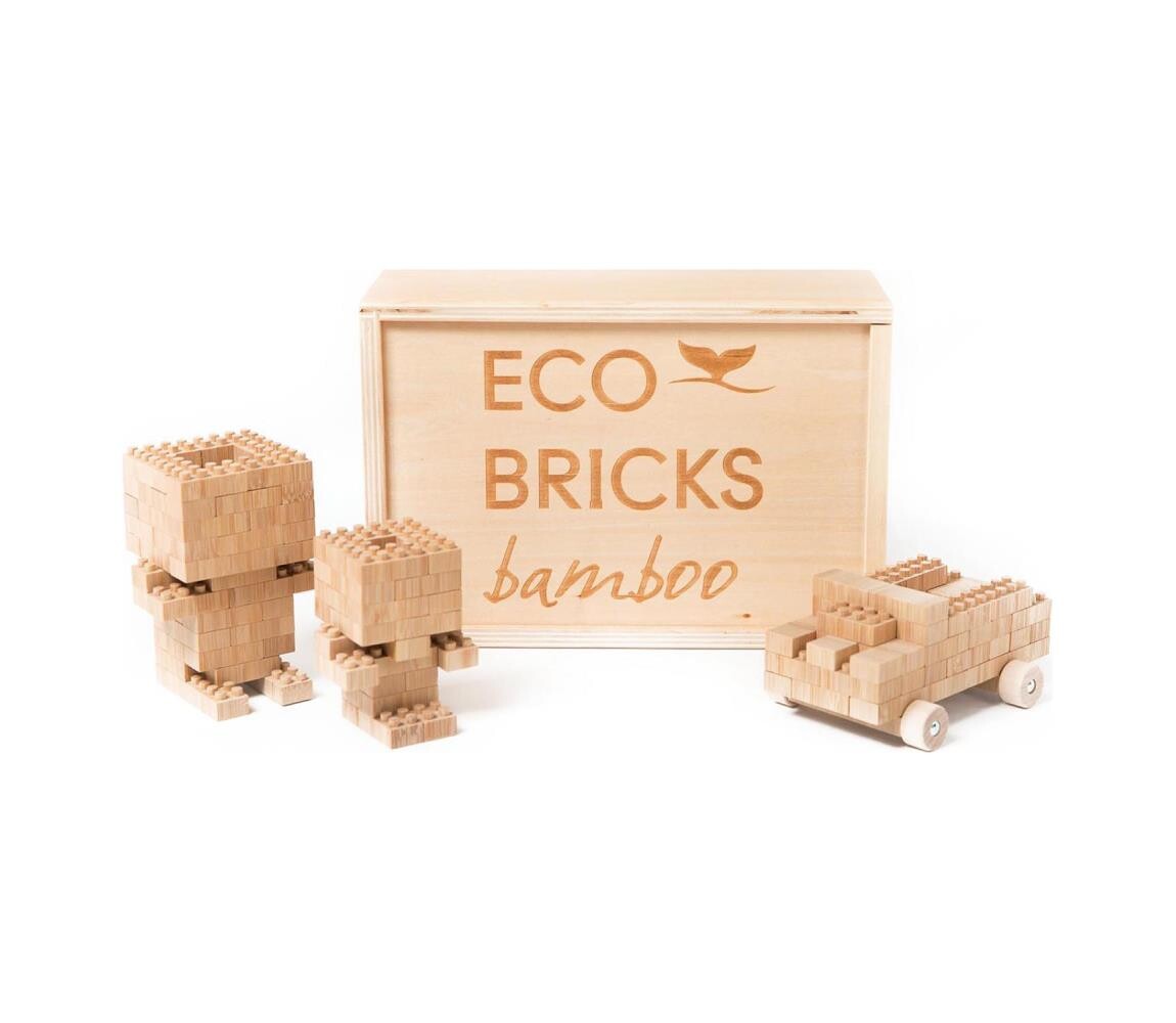 Teddies Dřevěná stavebnice ECO BRICKS 145 ks 11114521