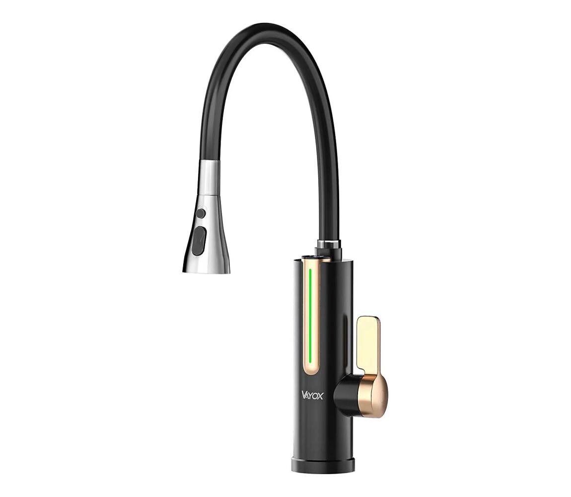 Vayox Průtokový ohřívač vody s LED displejem 3000W/230V IPX4 černá VA0416