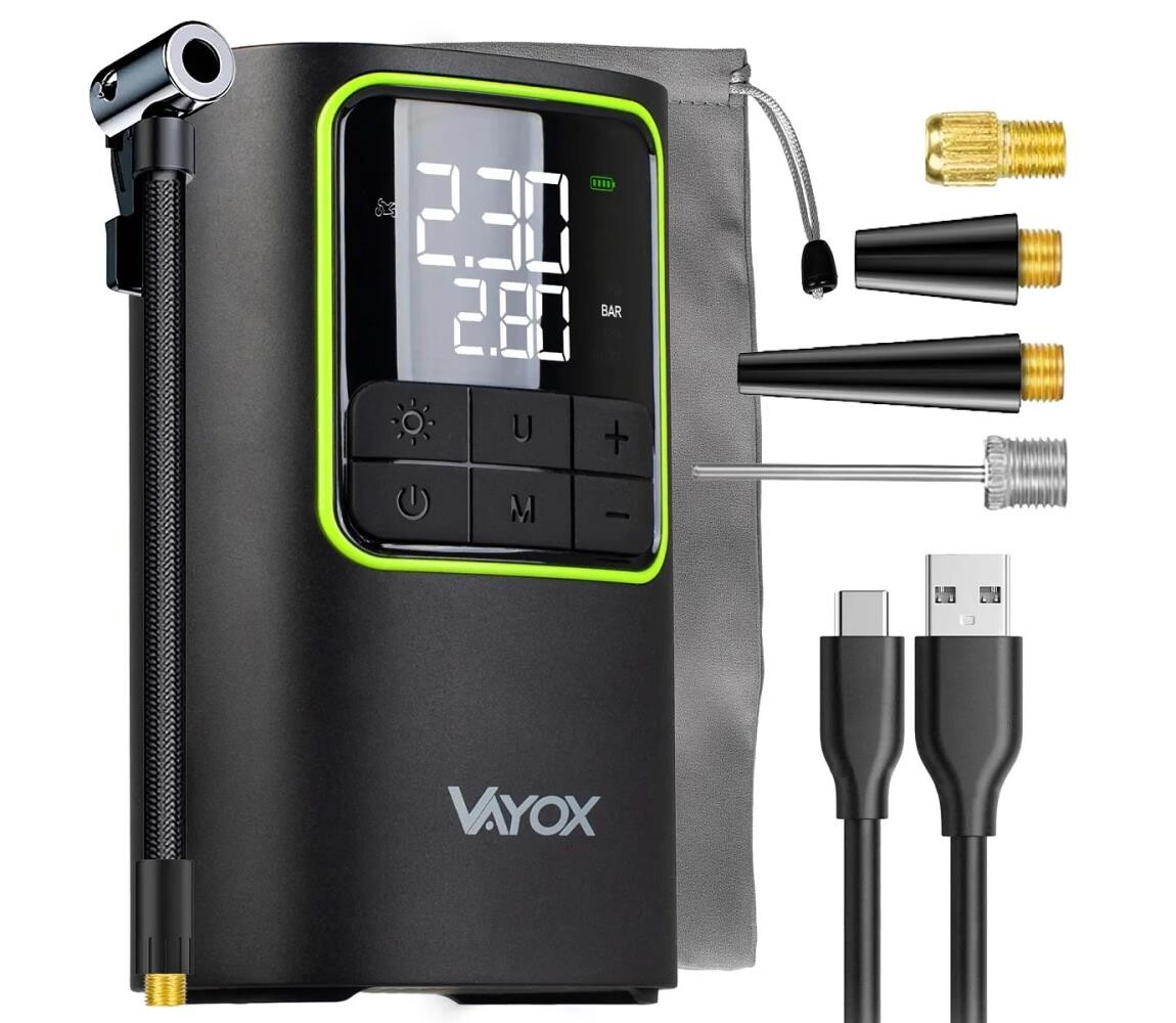 Vayox Digitální kapesní kompresor 5V 4000 mAh černá VA0409