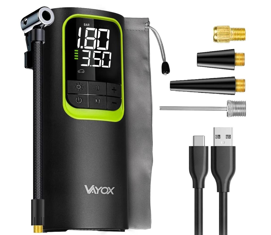 Vayox Digitální kapesní kompresor 5V 8000 mAh černá VA0410