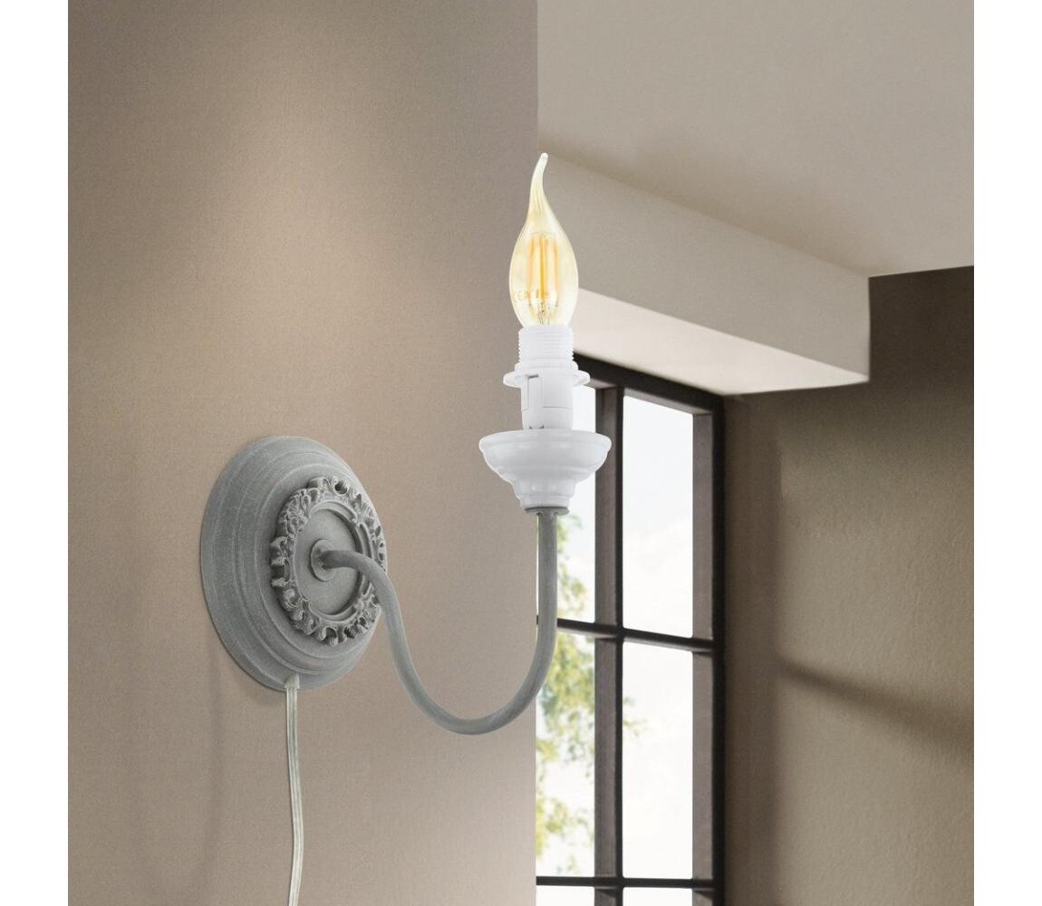 Eglo 33003 - Nástěnná lampa 1xE14/40W/230V šedá 33003