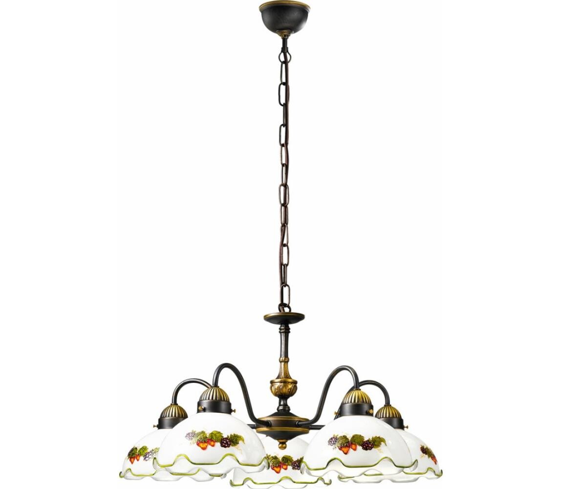 Kolarz 731.85.113 - Lustr na řetězu NONNA 5xE27/75W/230V víno/jahody 731.85.113