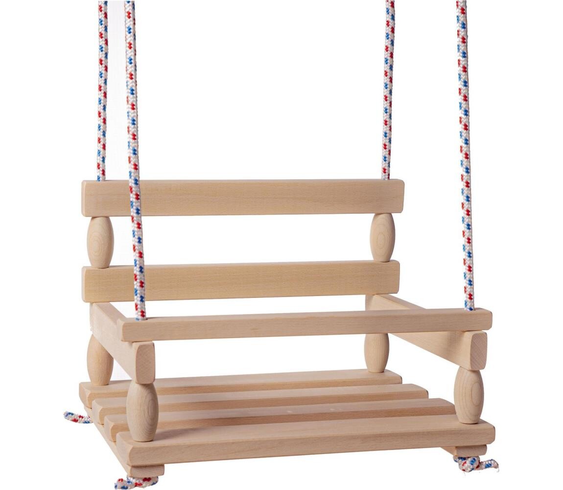 Teddies Dětská dřevěná houpačka béžová 16110001