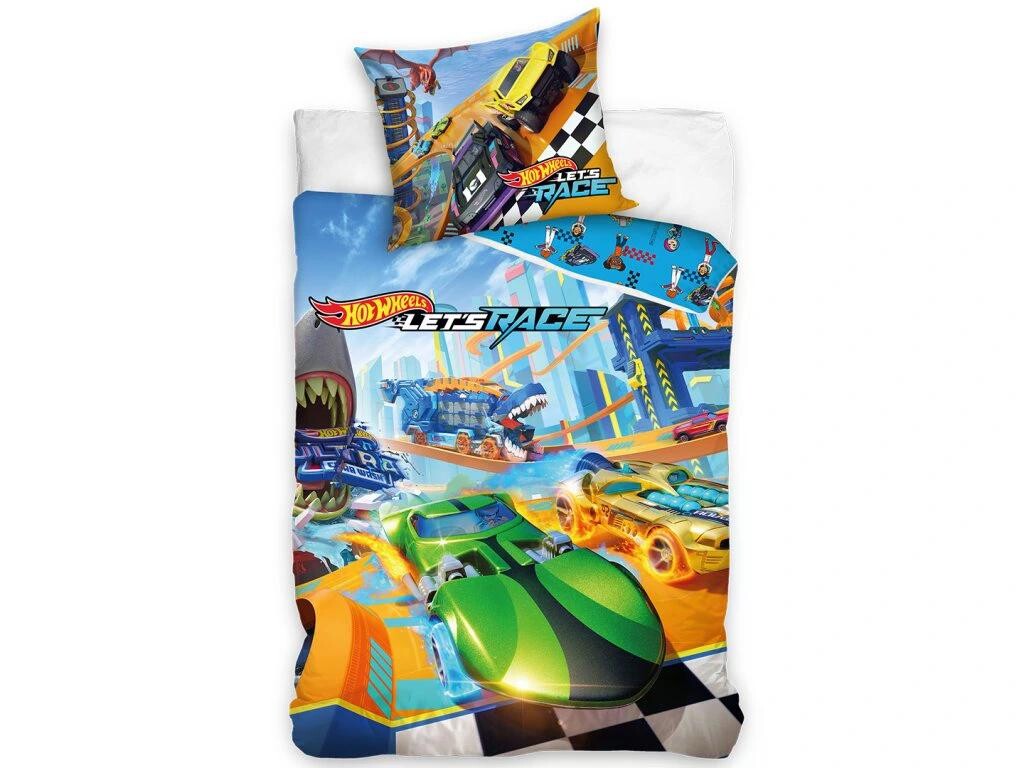 Carbotex Bavlněné povlečení 140x200 + 70x90 cm - Hot Wheels 