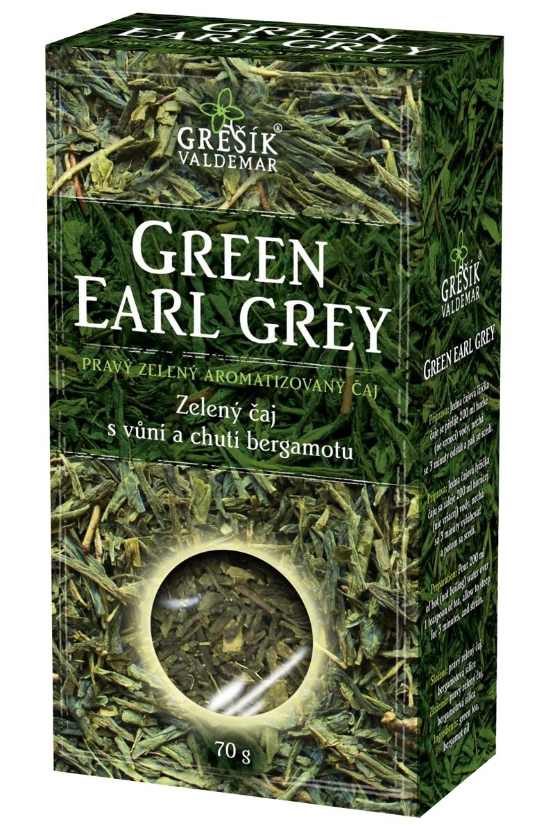 Valdemar Grešík Grešík Green Earl Grey zelený sypaný čaj 70g