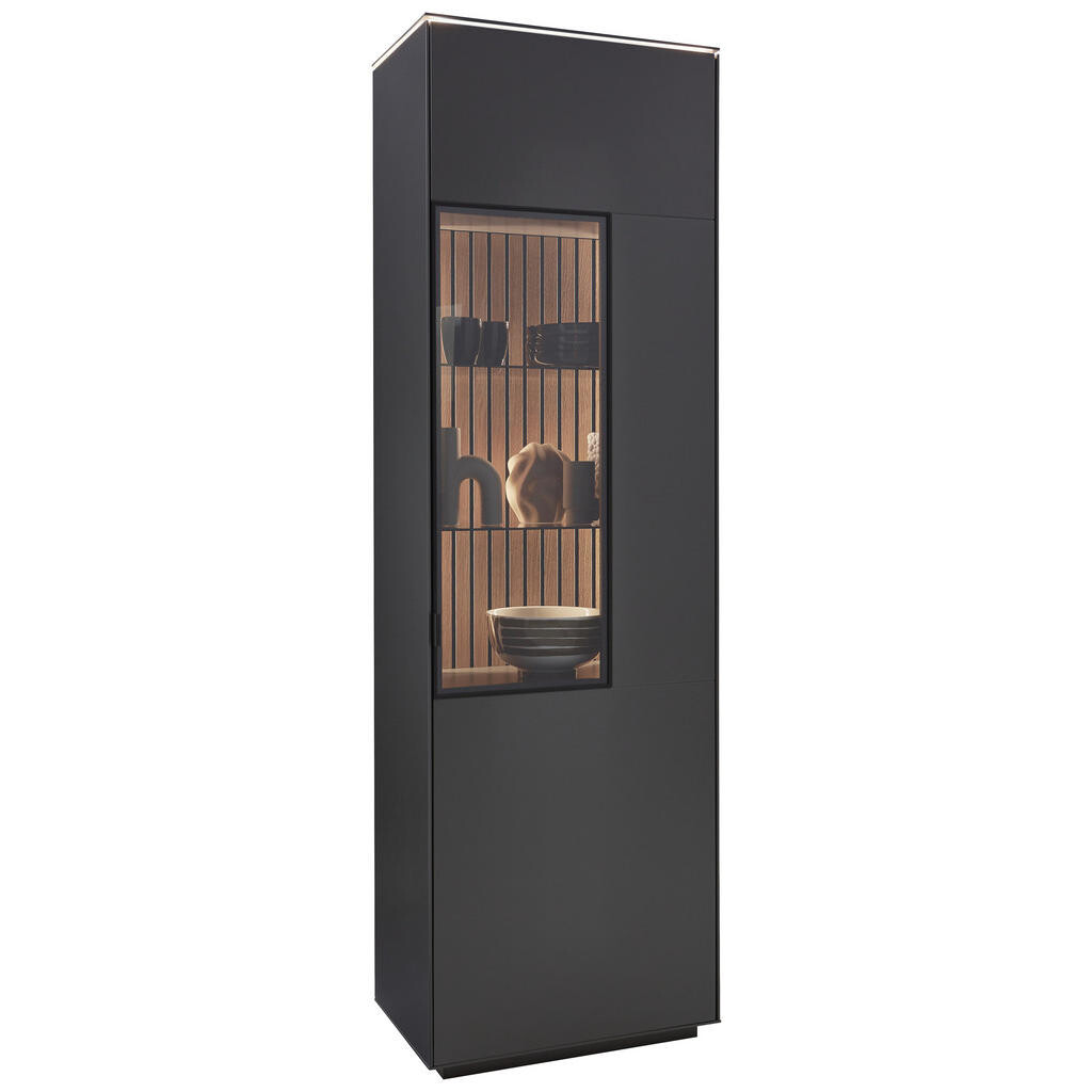 Dieter Knoll VITRÍNA, dub, antracitová, barvy dubu, 60,8/198,6/40 cm