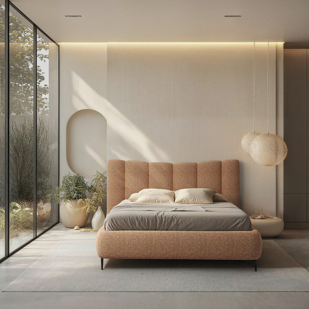 MID.YOU ČALOUNĚNÁ POSTEL, 140/200 cm, terracotta