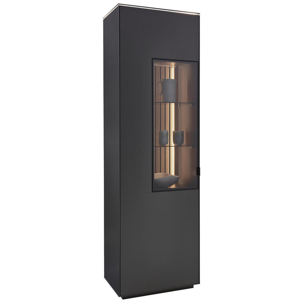 Dieter Knoll VITRÍNA, dub, antracitová, 60,8/198,6/40 cm