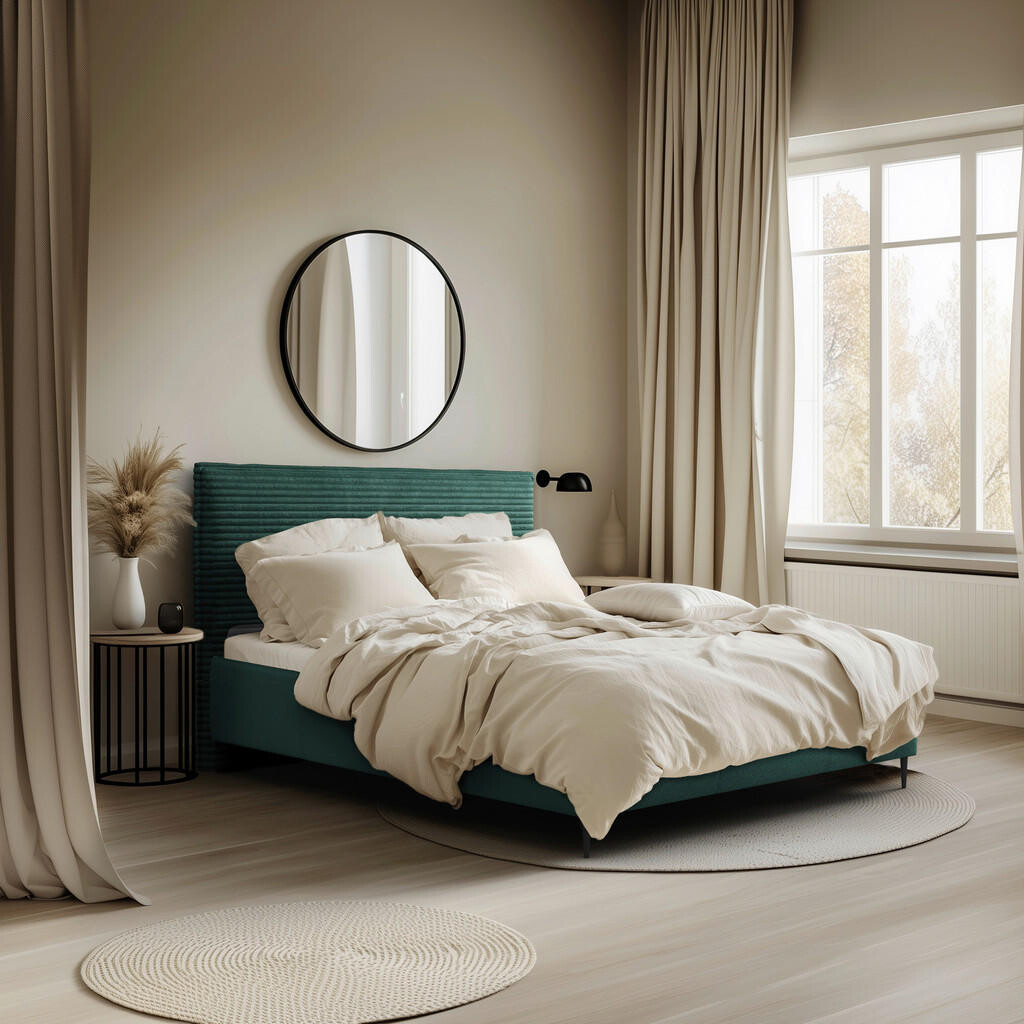 MID.YOU ČALOUNĚNÁ POSTEL, 160/200 cm, tmavě zelená