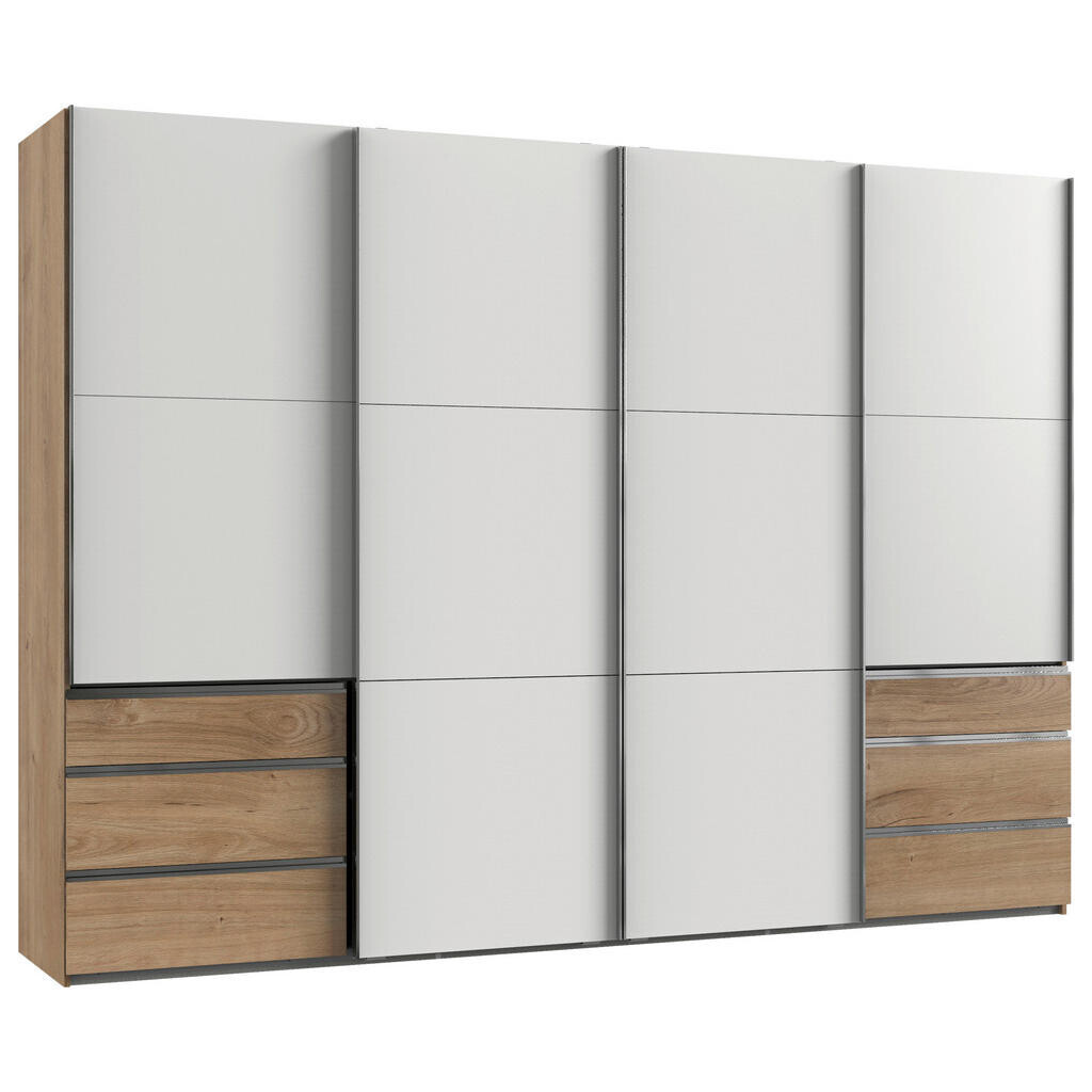 MID.YOU SKŘÍŇ S POSOUVACÍMI DVEŘMI, bílá, trámové dubové dřevo, 300/216/65 cm