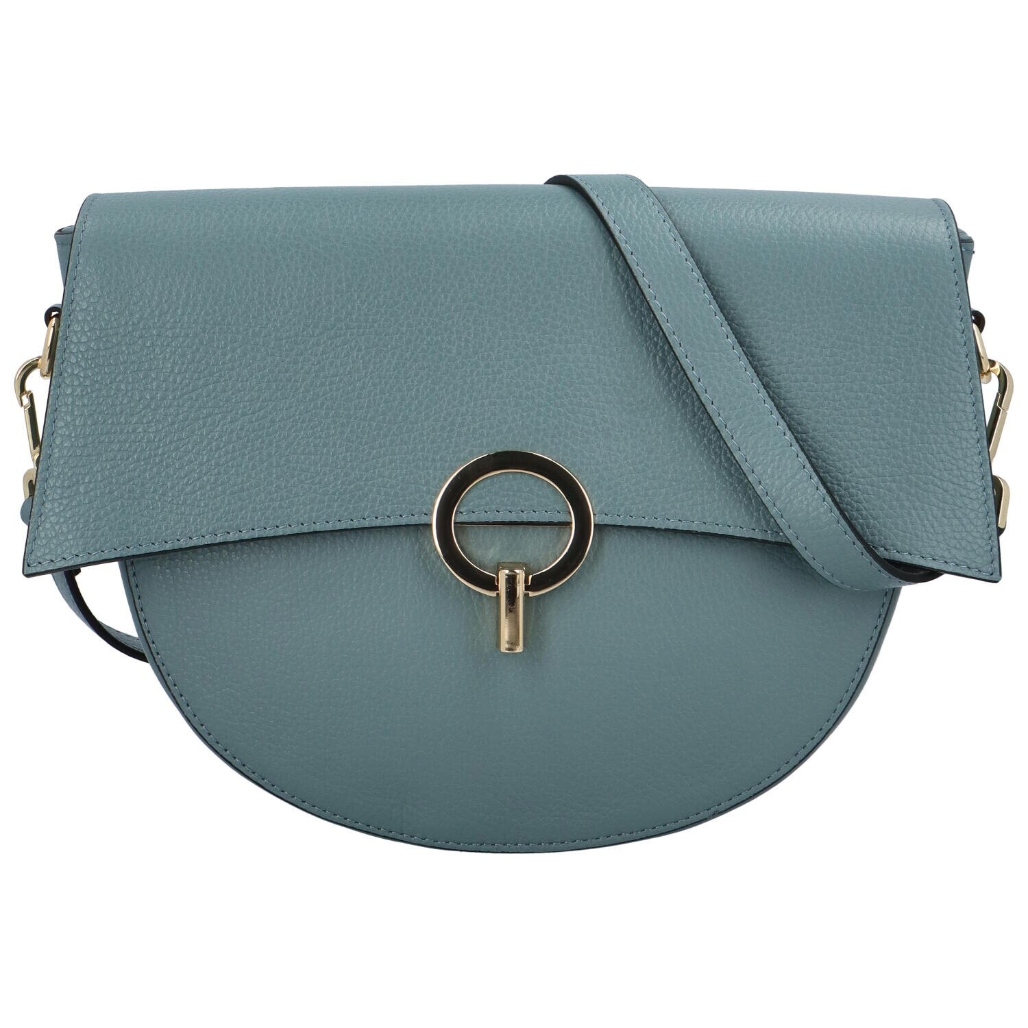 Dámska kožená crossbody bledě modrá - Delami Nora  modrá