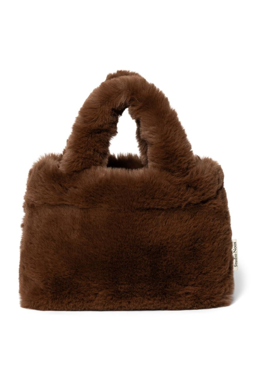 STUDIO NOOS Faux Fur Mini Handbag | Brown