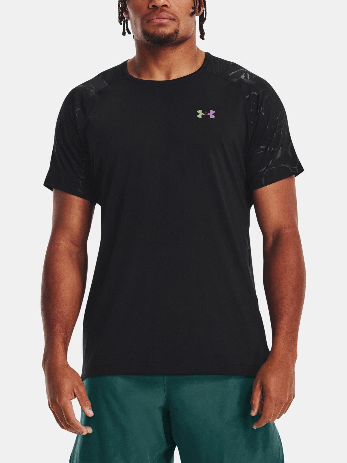 Under Armour Tričko UA Rush Emboss SS-BLK - Pánské