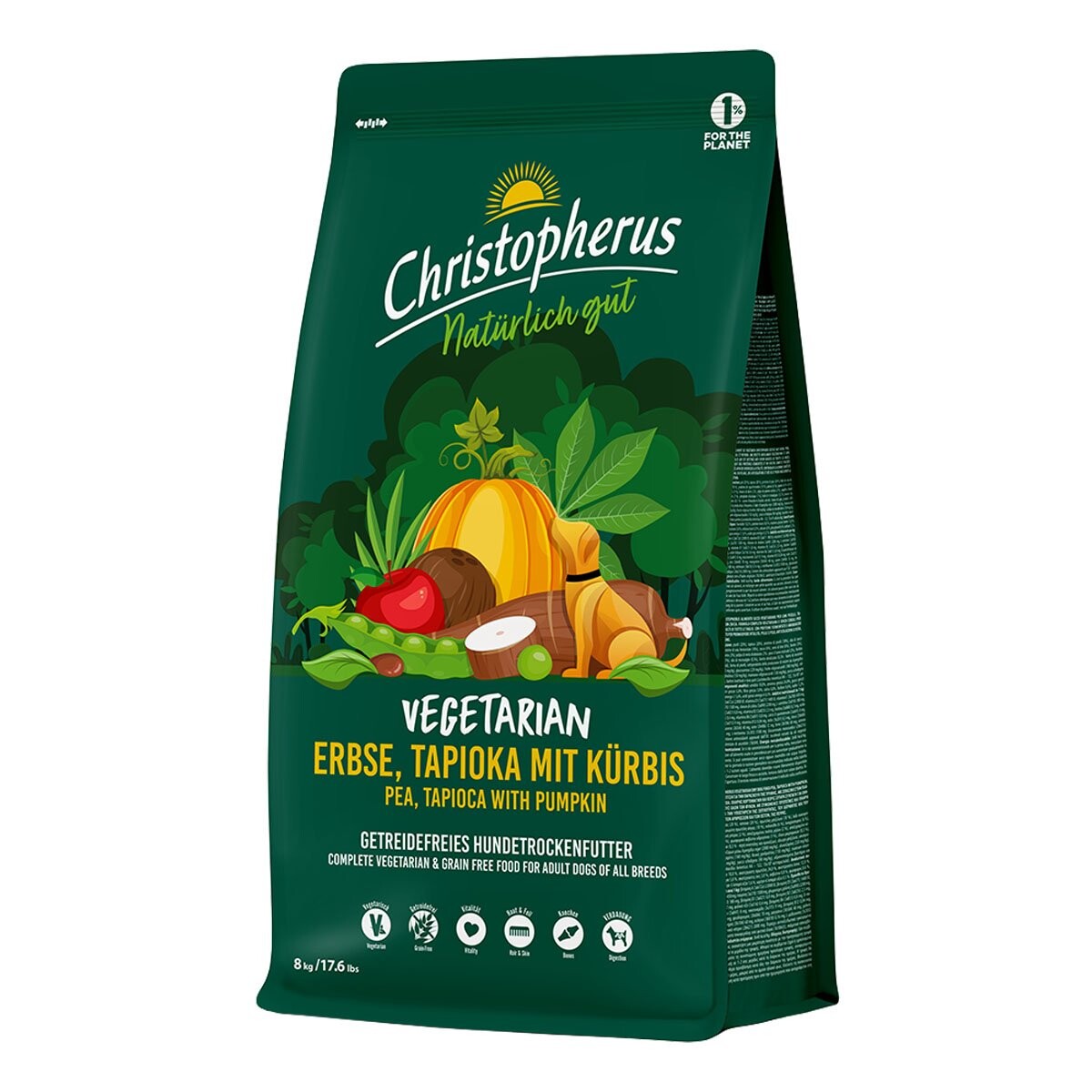Christopherus Vegetarian – hrášek, tapioka s dýní 2 × 8 kg