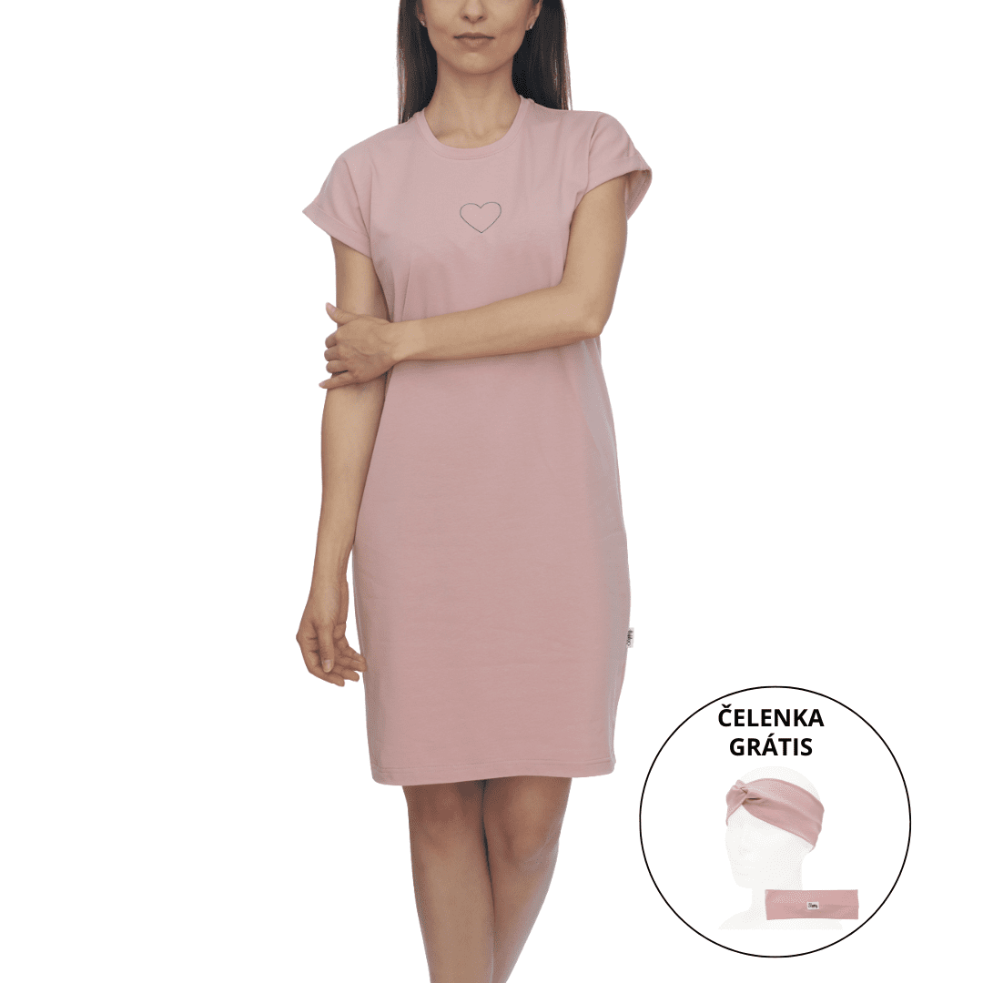 Slippsy Hearts T- Dress Rose /M