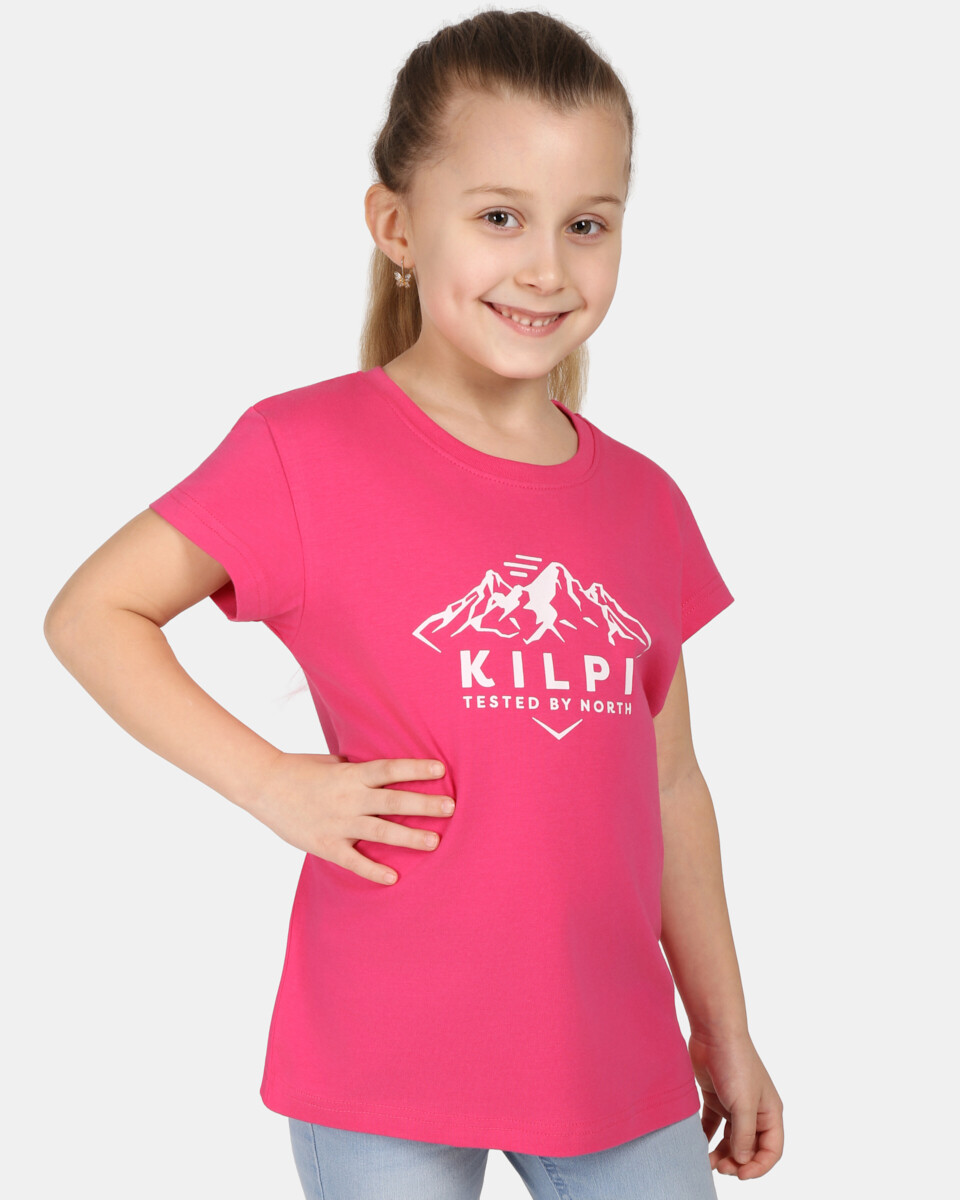 Dívčí bavlněné tričko kilpi albion-jg růžová 134-140