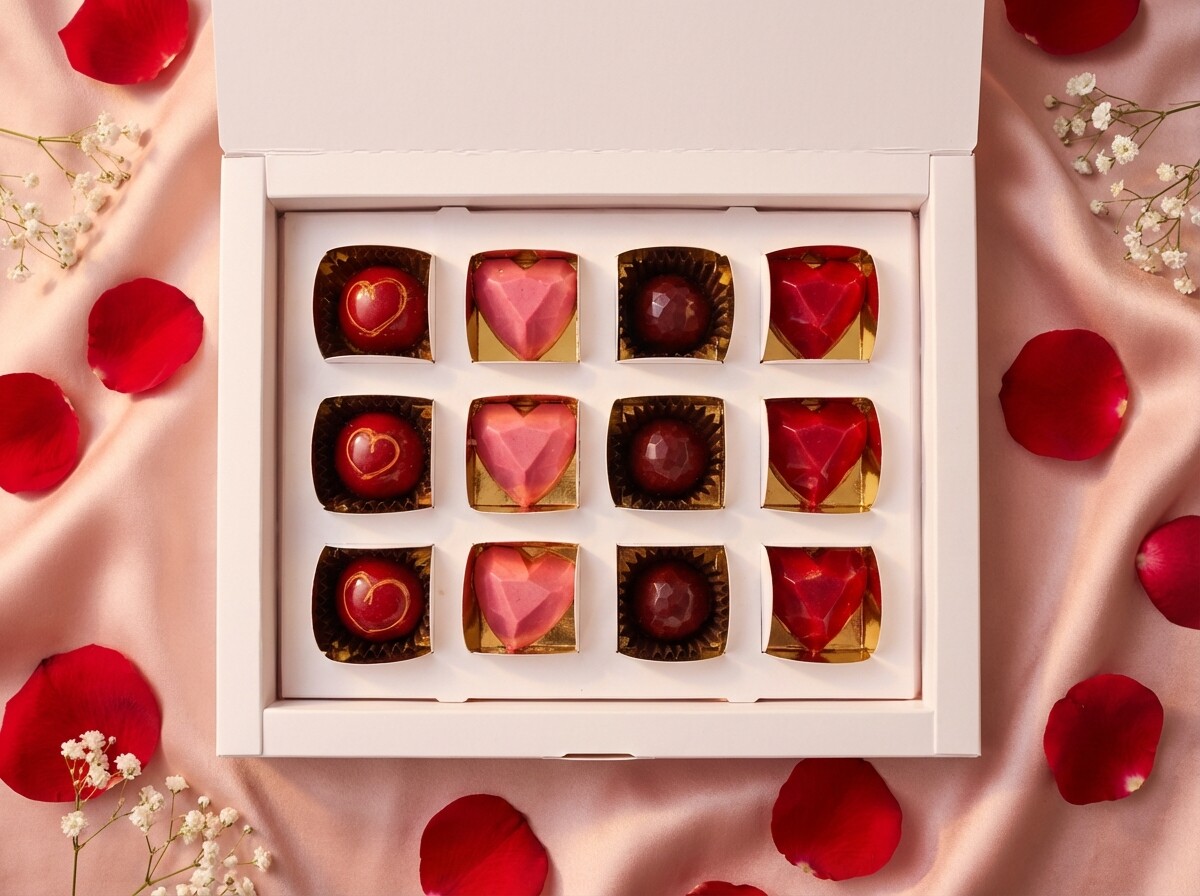 Chocolenka Valentýnská dárková krabička pralinek - 12 ks