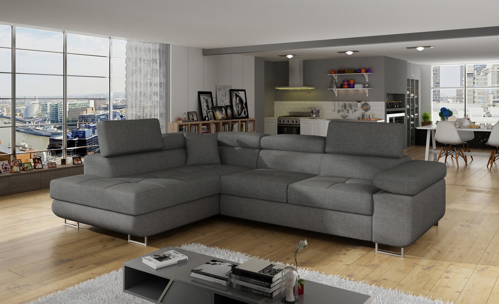 Rohová sedací souprava Anton - Sawana 21 Provedení: Levá varianta, látka: Sawana 21