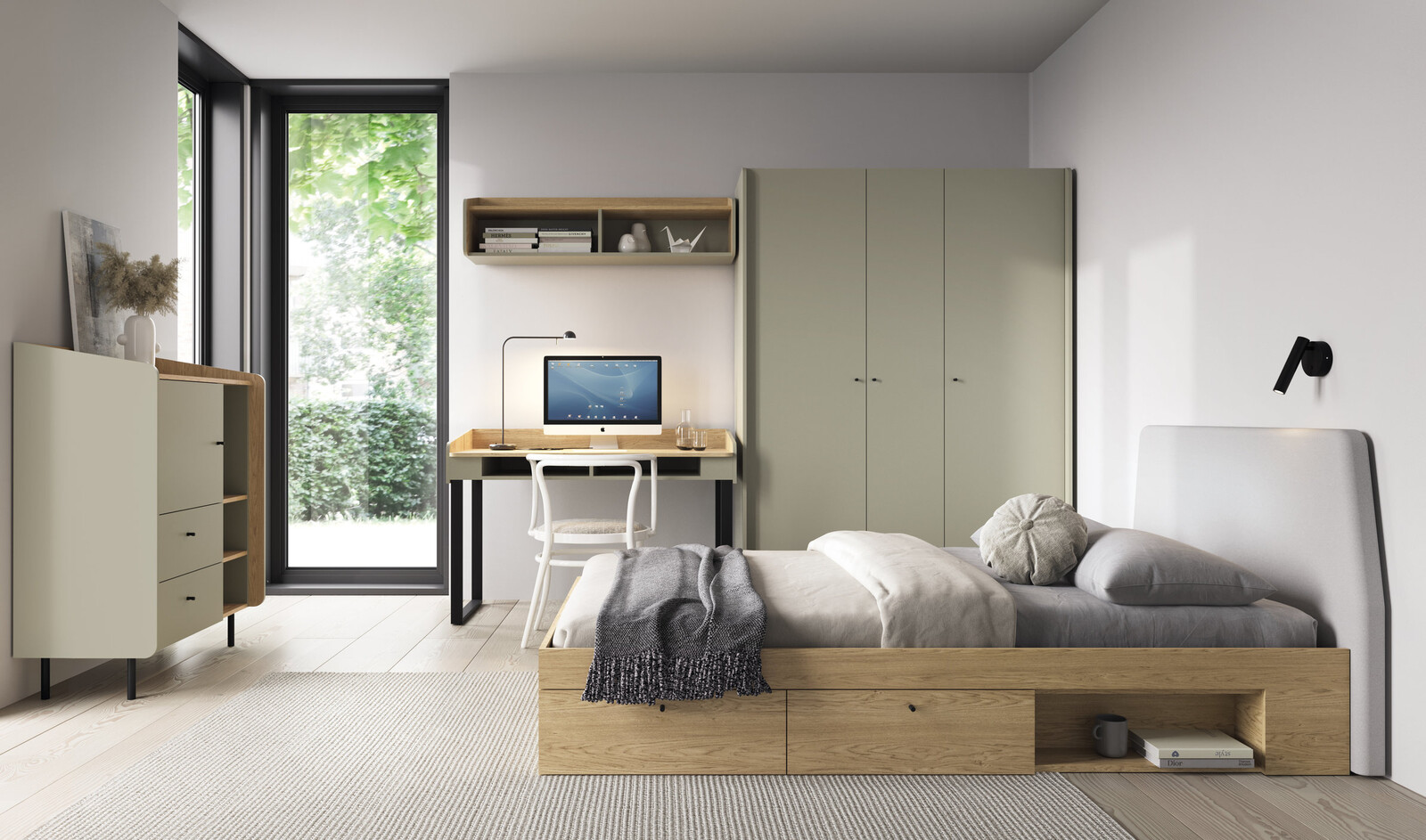 Dětský pokoj Alessio 1 - Eukaliptus / Dub Baltica Dune