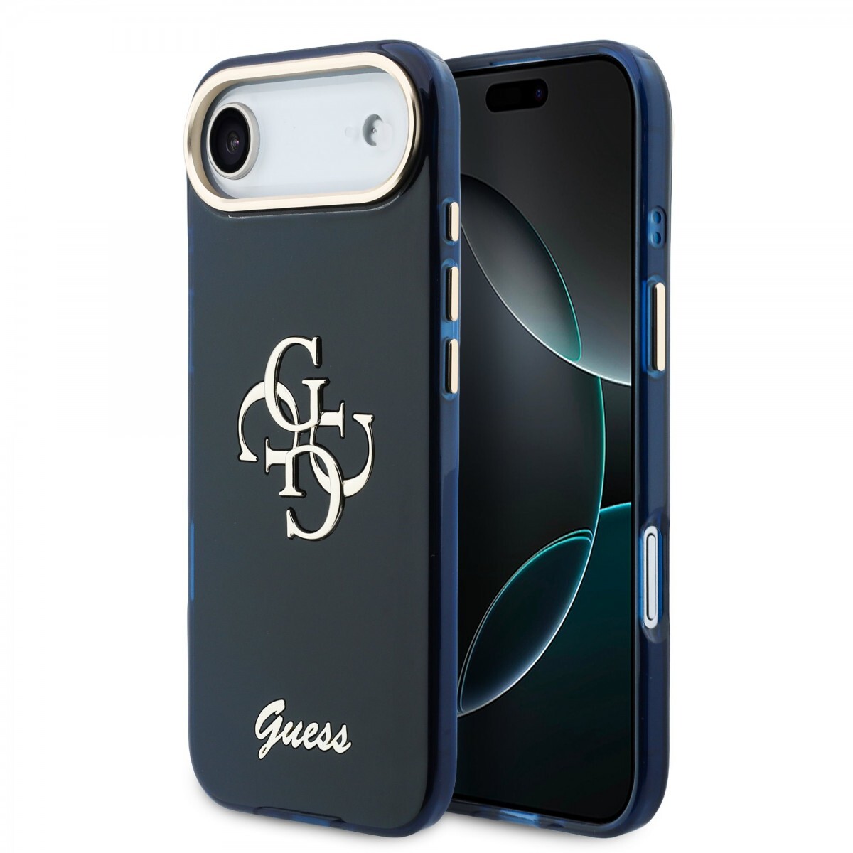 Zadní kryt Guess IML 4G Script Metal Logo pro iPhone Air Blue