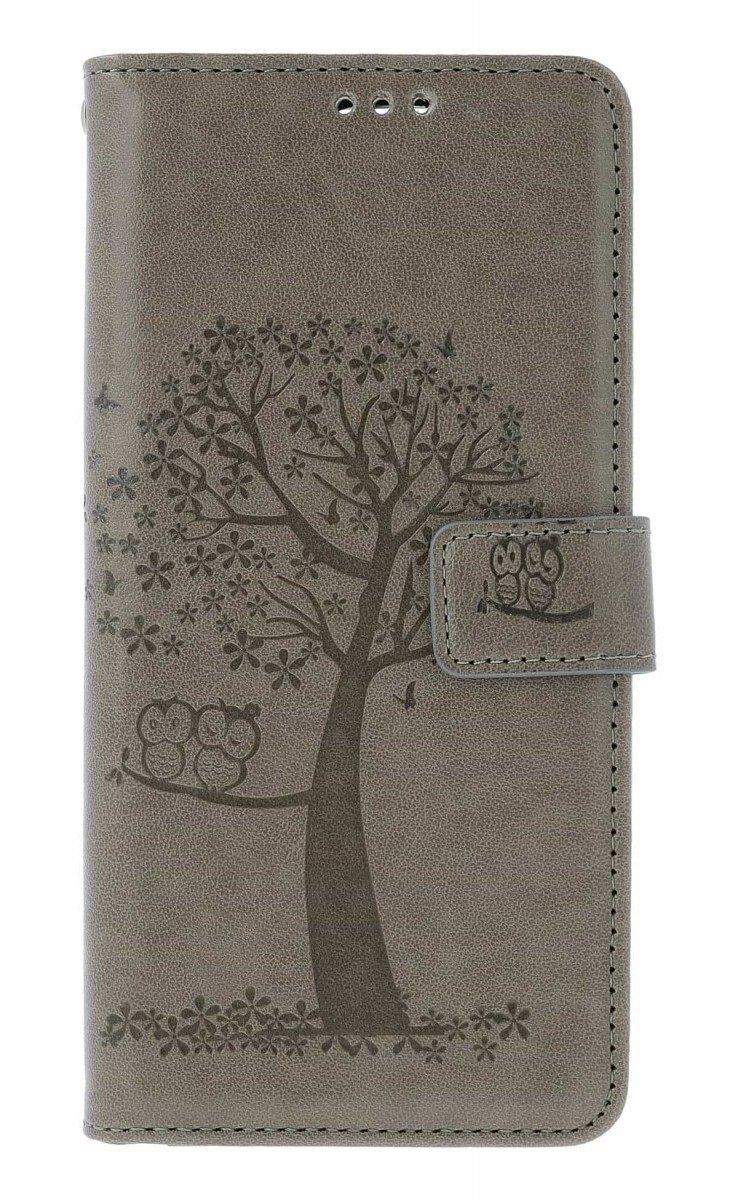 Pouzdro TopQ Xiaomi Redmi 15C knížkové Šedý strom sovičky 168115