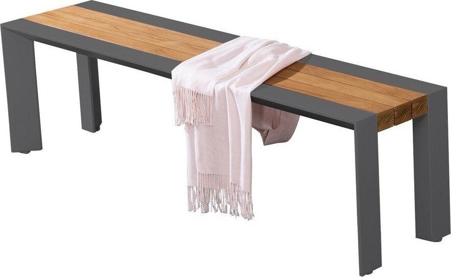 Tmavě šedo-hnědá kovová zahradní lavice Silea – Garden Pleasure