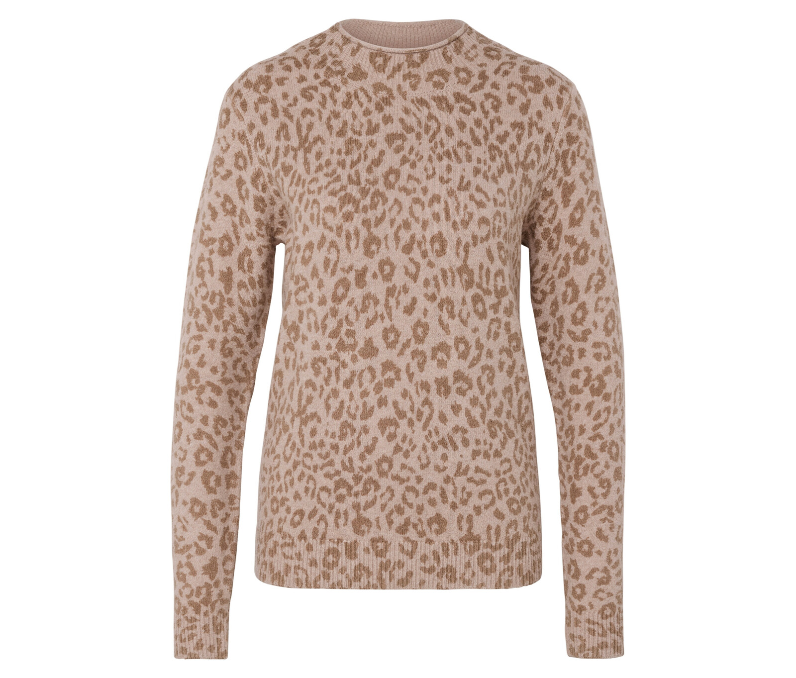 Tchibo - Pletený svetr se stojáčkem - pro ženy - vel. S 36/38 - barva: béžová/s potiskem