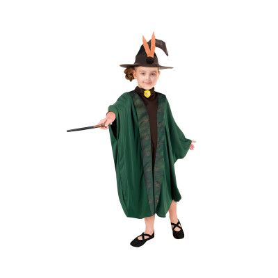 Kostým Kouzelník/Kouzelnice zelený 130/140 cm