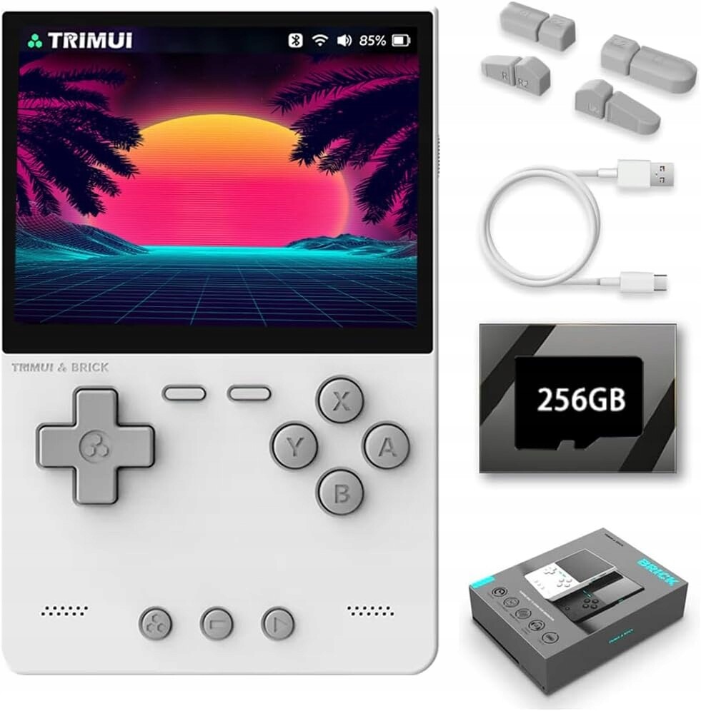 Přenosná retro kapesní konzola Trimui Brick TG3040 256GB bílá Hry
