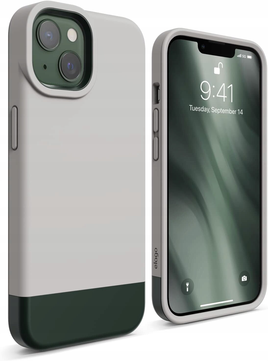 Pouzdro elago Glide iPhone 13 Tmavě zelený kámen, odolné proti pádům, Tpu Pc