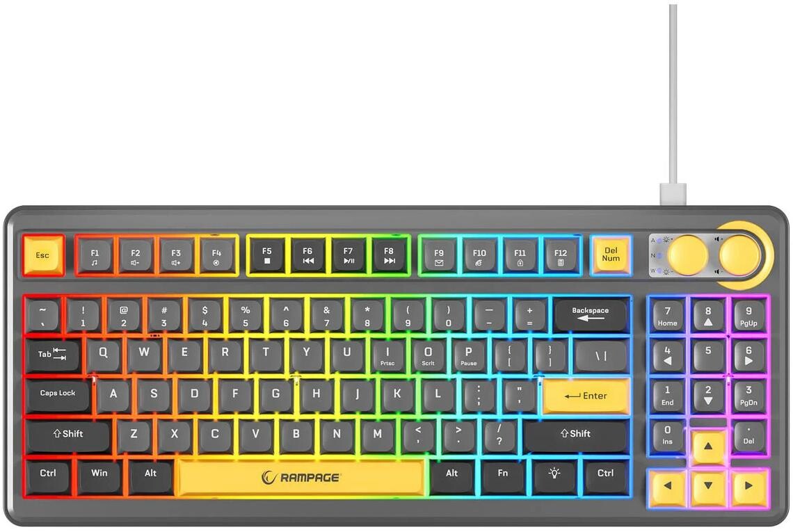 Drátová klávesnice Rampage Cyclone Knob Rgb 90%