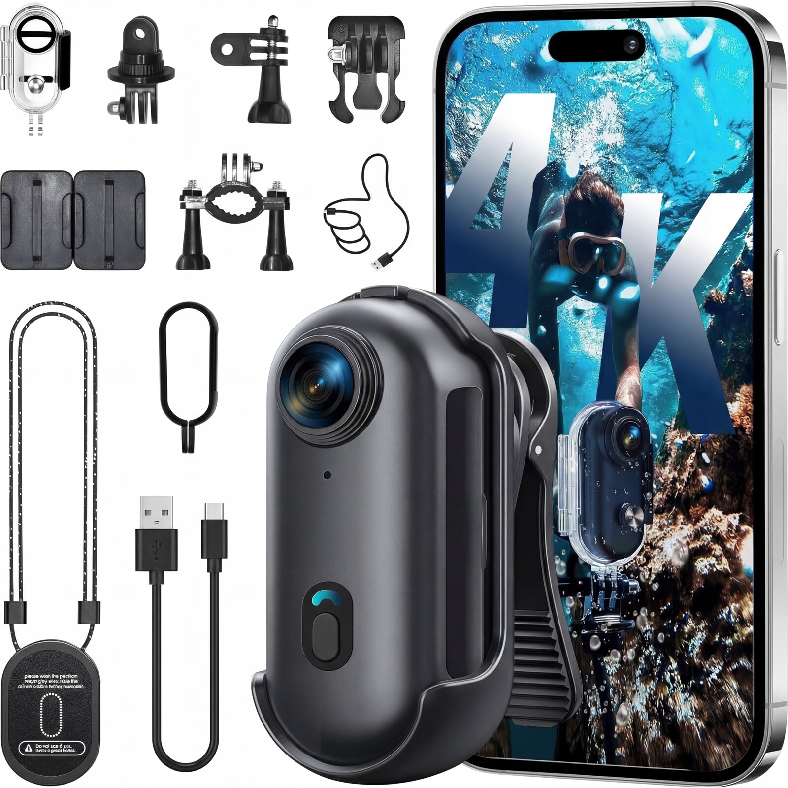 Mini Sportovní Kamera WiFi 4K Voděodolná Magnetická Akcesoria