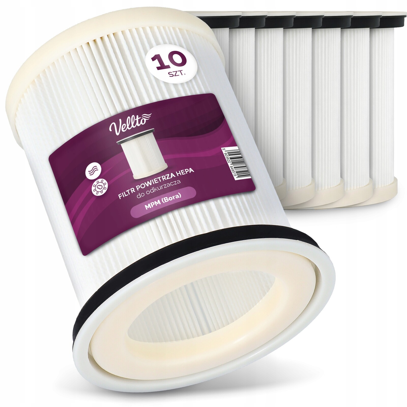 10 x Hepa vzduchový filtr pro vysavač Mpm Bora 3 Mod 13 17 19 Náplň Em-v