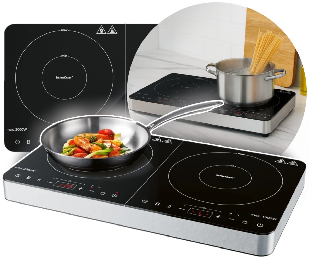 Dvojitá přenosná indukční dotykový panel Silvercrest Sdi 3500 E1