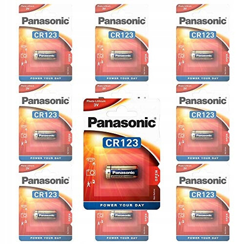 Set Lithiová baterie Panasonic CR123 DL123 CR123A 3V balení 10 ks