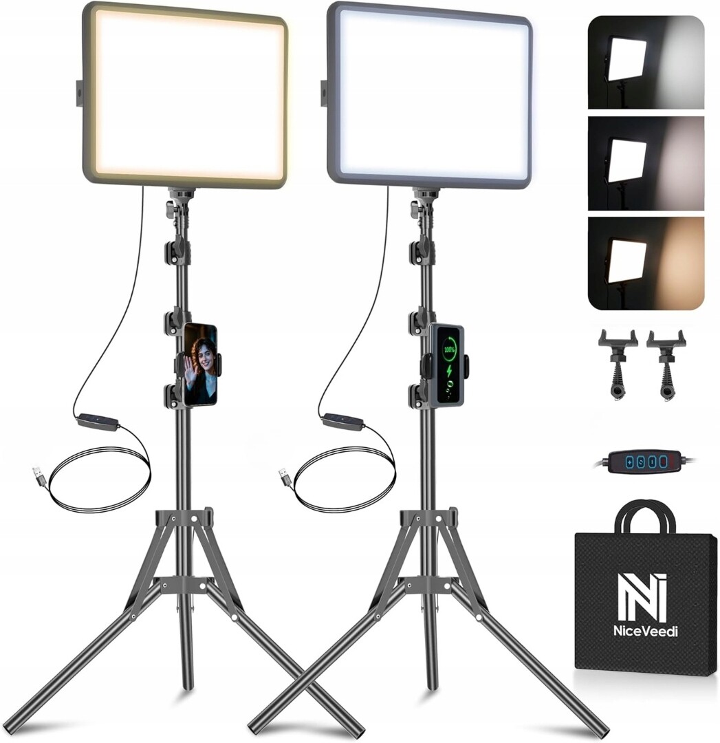 Studiová Lampa Osvětlení Softbox Niceveedi 2800–6500K Led Fotografie 2KS