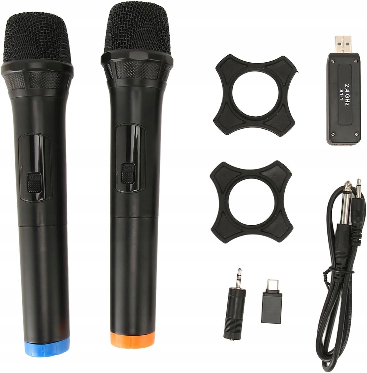 Septpenta bezdrátový mikrofon karaoke adaptér Usb Jack 6,35 3,5 mm 2ks