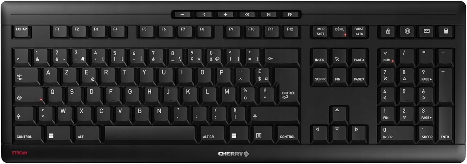 Bezpřevodová klávesnice v rozložení Azerty ve francouzském stylu Cherry JK-8550FR-2