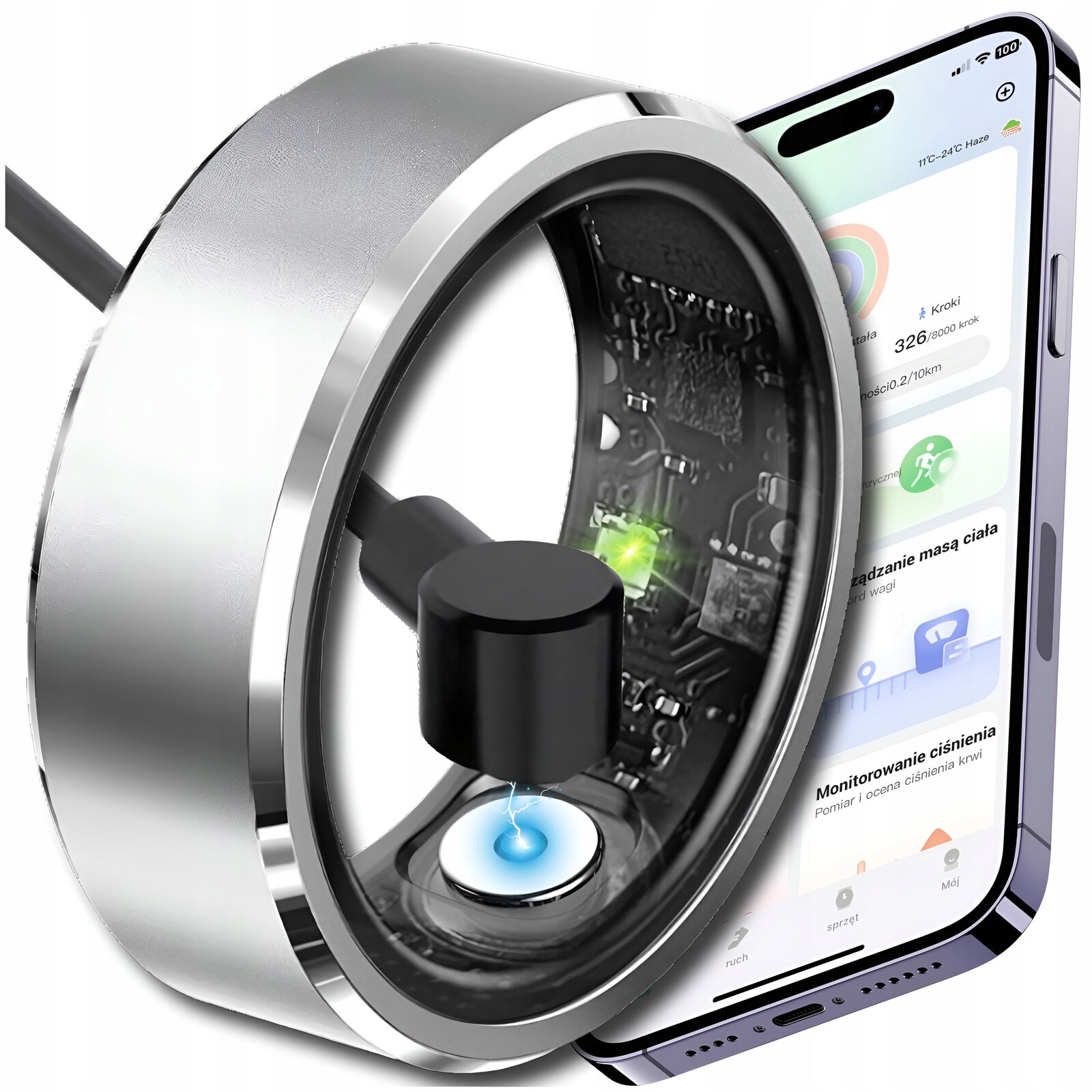 Smart ring ZeeTech SmartRing Prstýnek Inteligentní R05 23 velikost