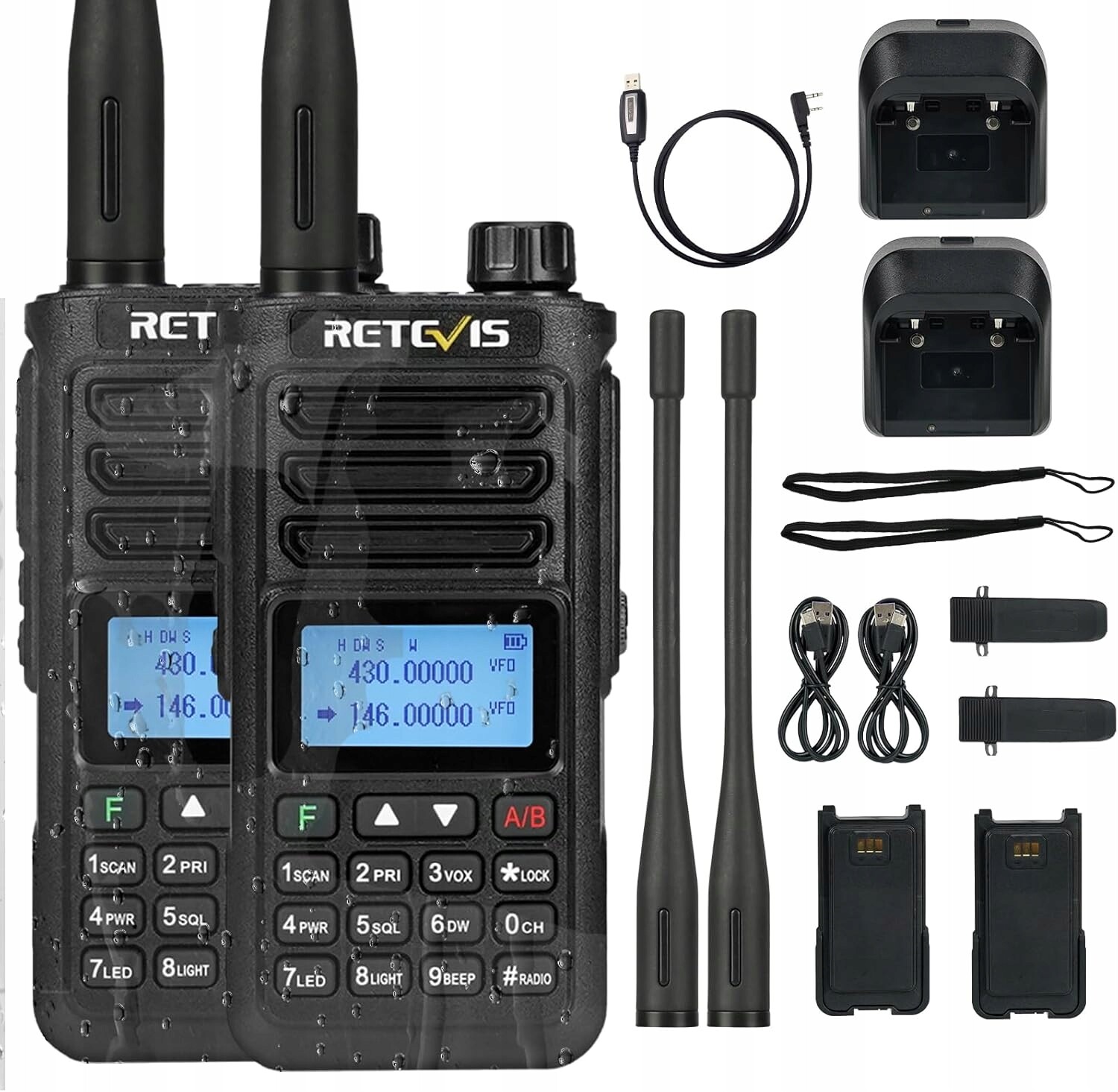 Retevis RA89 vysílačka IP68 dual band s velkým výkonem