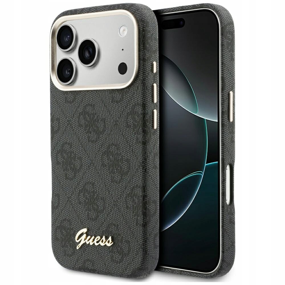 Pouzdro Guess 4G Script MagSafe pro iPhone 17 Pro Max, černé